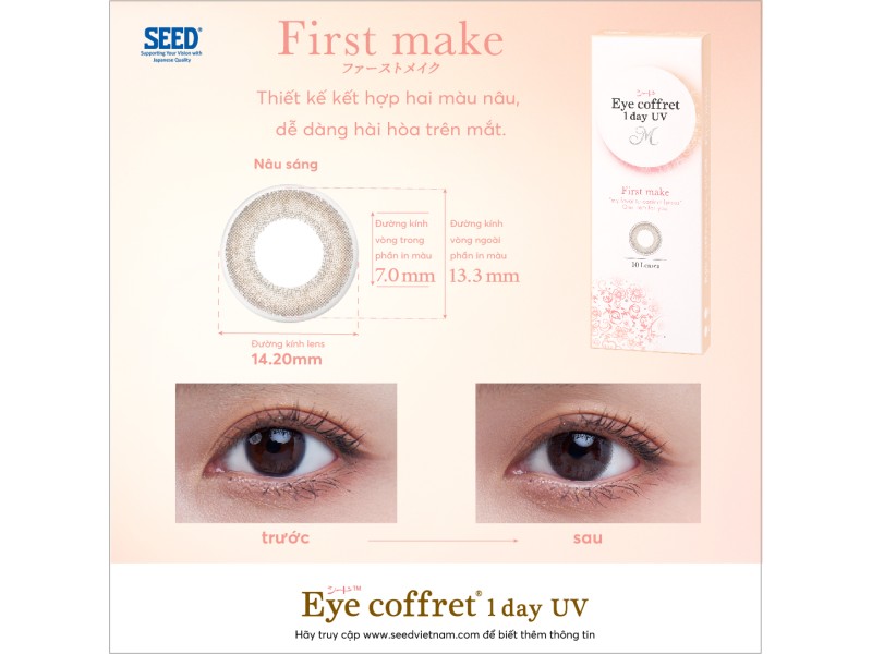 Eye coffret 1day UV M - Kính áp tròng màu 1 ngày dành cho mắt cận thị và viễn thị