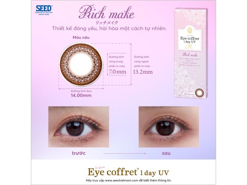 Eye coffret 1day UV M - Kính áp tròng màu 1 ngày dành cho mắt cận thị và viễn thị