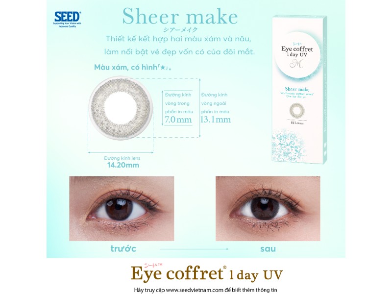 Eye coffret 1day UV M - Kính áp tròng màu 1 ngày dành cho mắt cận thị và viễn thị