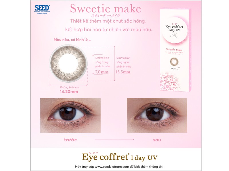 Eye coffret 1day UV M - Kính áp tròng màu 1 ngày dành cho mắt cận thị và viễn thị