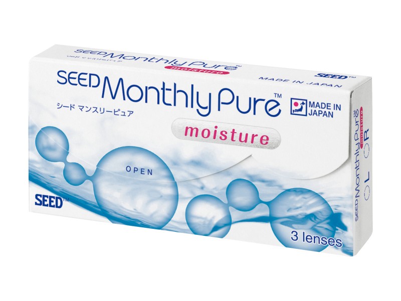 SEED MonthlyPure moisture - Kính áp tròng dùng 1 tháng dành cho mắt cận thị hoặc viễn thị  1 miếng  (BC: 8.60 mm / DIA 14.2 mm)